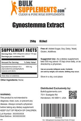 Gynostemma Extract label