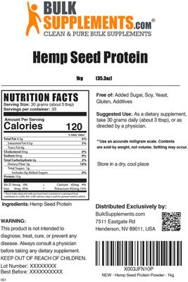 Hemp Seed Protein label
