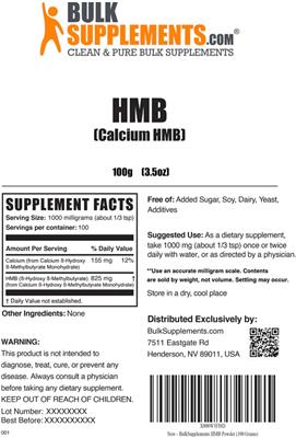 HMB (Calcium HMB) label