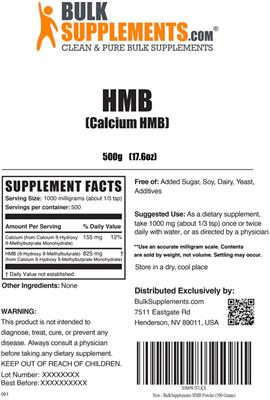 HMB (Calcium HMB) label