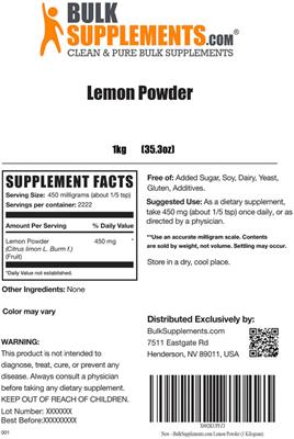 Lemon Powder label
