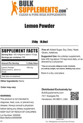 Lemon Powder label