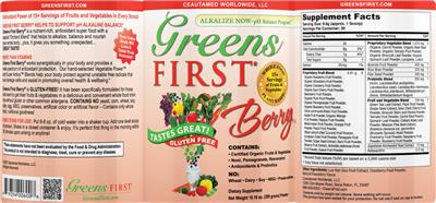 Greens First Berry label