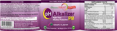 pH Alkalizer PM Grape Flavor label