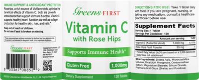 Vitamin C with Rose Hips label