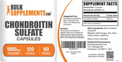 Chondroitin Sulfate 1000 mg Capsules label