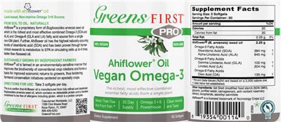 Ahiflower Oil Vegan Omega-3 label