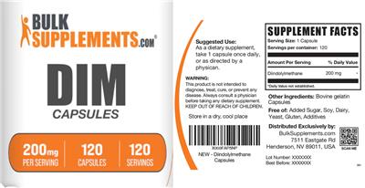 DIM 200 mg Capsules label