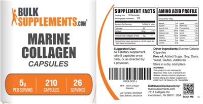 Marine Collagen 5 g Capsules label