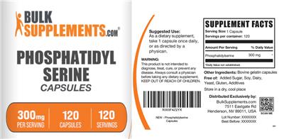 Phosphatidyl Serine 300 mg Capsules label