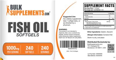 Fish Oil 1000 mg Softgels label