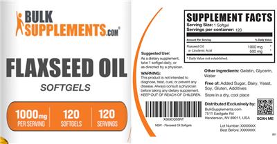 Flaxseed Oil 1000 mg Softgels label