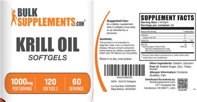 Krill Oil 1000 mg Softgels label