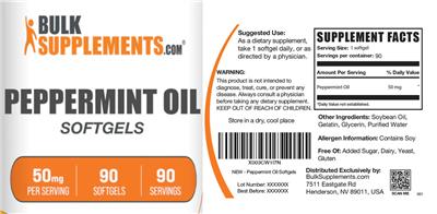 Peppermint Oil 50 mg Softgels label