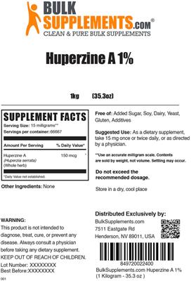 Huperzine A 1% label