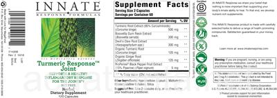Turmeric Response Joint label