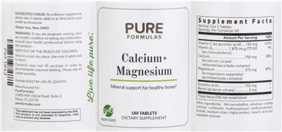 Calcium + Magnesium label