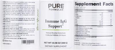 Immune IgG Support label