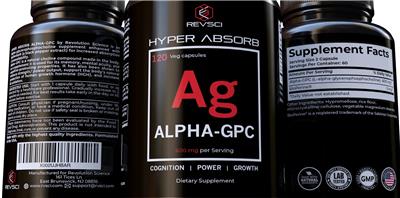Hyper Absorb Alpha-GPC 600 mg label