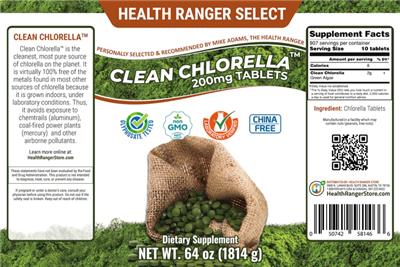 Clean Chlorella 200 mg Tablets label