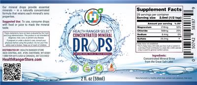 Concentrated Mineral Drops label