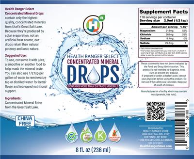 Concentrated Mineral Drops label