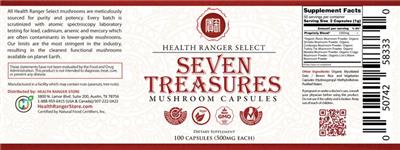 Seven Treasures Mushroom Capsules label
