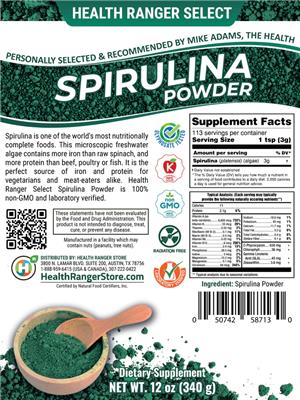 Spirulina Powder label