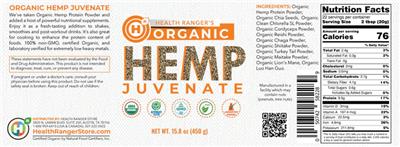 Organic Hemp Protein Powder label