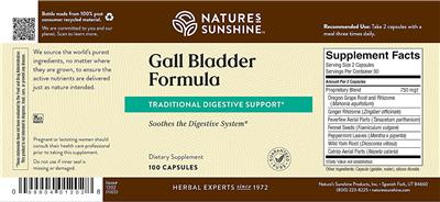 Gall Bladder Formula label