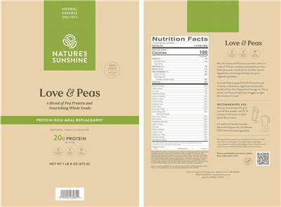 Love and Peas Natural Vanilla Flavor label