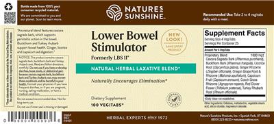 Lower Bowel Stimulator label