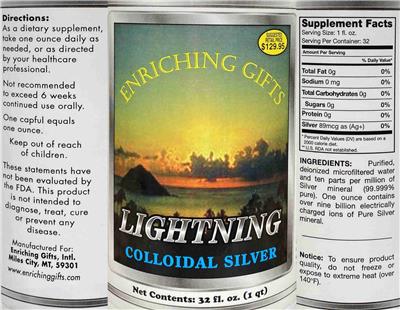 Lightning Colloidal Silver label