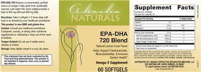 EPA-DHA 720 Blend Lemon-Lime Flavor label