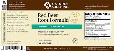 Red Beet Root Formula label