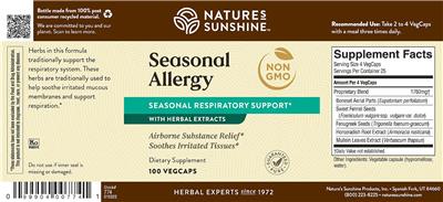 Seasonal Allergy label