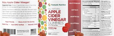 Apple Cider Vinegar Gummies 1000 mg label