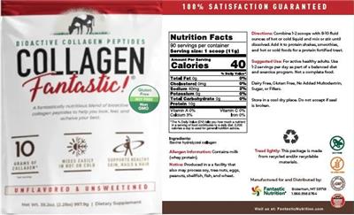 Collagen Fantastic! Unflavored label