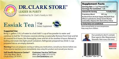 Essiak Tea label