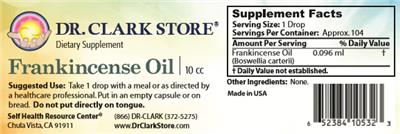 Frankincense Oil label