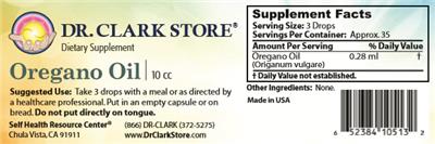 Oregano Oil label