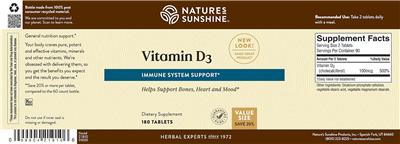 Vitamin D3 label