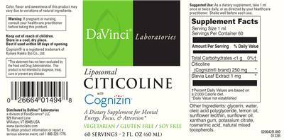 Liposomal Citicoline with Cognizin label