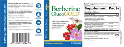 Berberine GlucoGOLD label