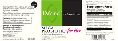 Mega Probiotic for Her label