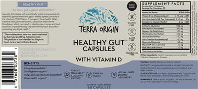 Healthy Gut Capsules with Vitamin D label