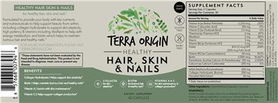 Healthy Hair, Skin & Nails label
