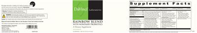 Rainbow Blend with Nondairy Probiotics label