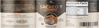 Sacred 7 Mushroom Extract Powder label