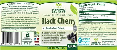 Black Cherry 1,000 mg label